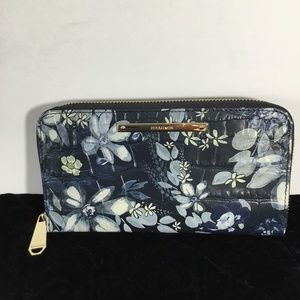 Brahmin Embossed Leather Zip Around Wallet